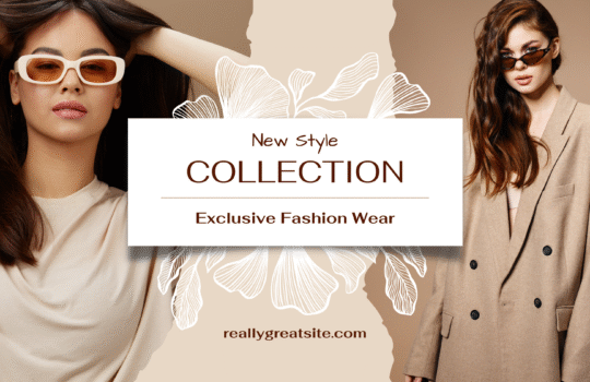 Beige Aesthetic Exclusive Fashion Wear Collection Clothing Banner